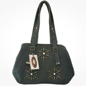 Steve Madden Studded Embellished Westend Canvas Tote-Charcoal-NWT